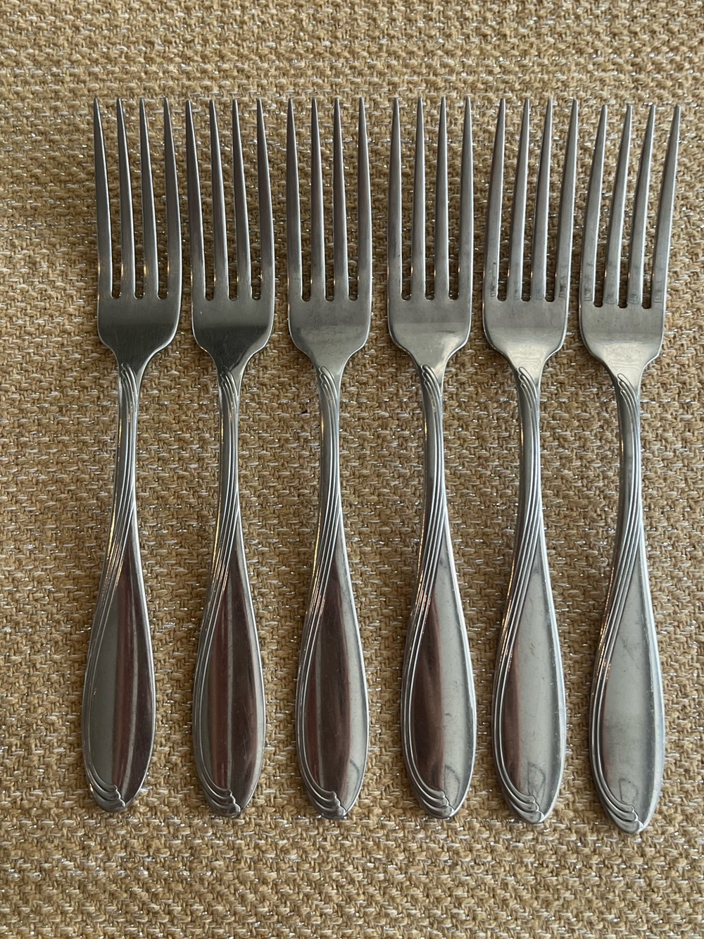 Oneida CAMBER CRESTA Windswept Scroll Stainless Flatware - Dinner Forks (5)